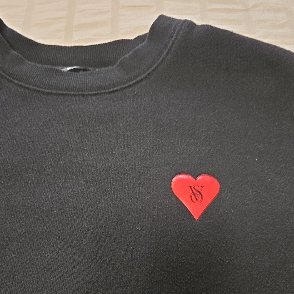 Victoria's Secret Black Sweater with Red Heart